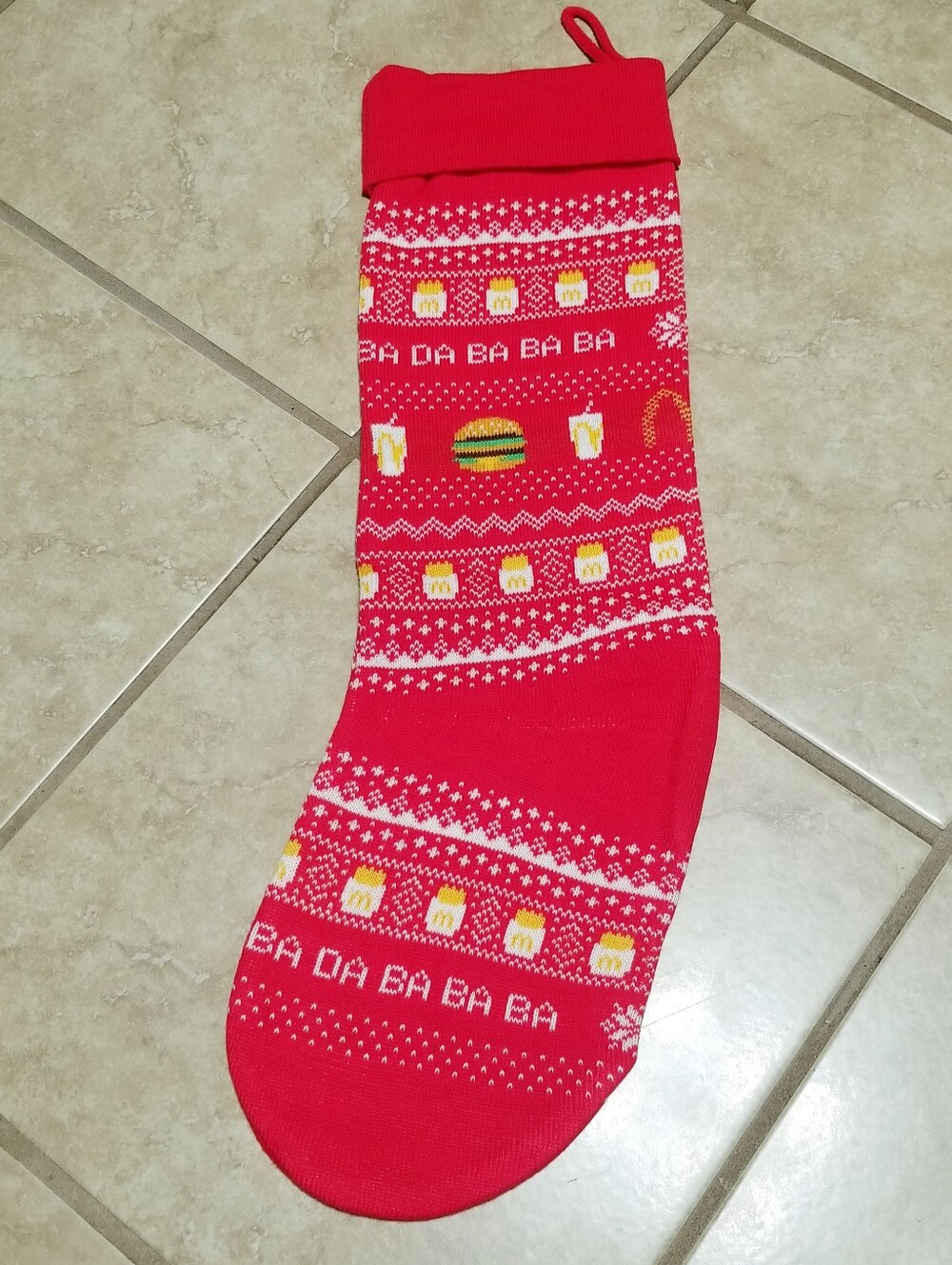 McDonald's Smilemakers Holiday Sweater Pattern Knit Stocking